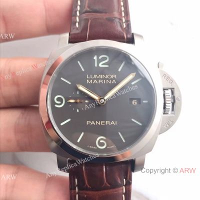 Higher Quality Replica Luminor Marina Panerai PAM351 Watch Brown Leather P9000